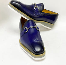 Load image into Gallery viewer, Calfskin Slip-On Horsebit Loafer Blue
