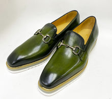 Load image into Gallery viewer, Calfskin Slip-On Horsebit Loafer Olive
