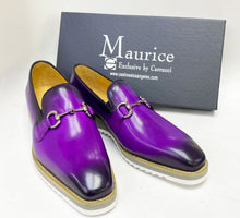 Load image into Gallery viewer, Calfskin Slip-On Horsebit Loafer Purple
