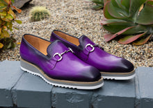 Load image into Gallery viewer, Calfskin Slip-On Horsebit Loafer Purple
