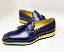 Load image into Gallery viewer, Calfskin Slip-On Tasseled Loafer Navy
