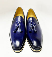 Load image into Gallery viewer, Calfskin Slip-On Tasseled Loafer Navy
