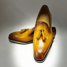 Load image into Gallery viewer, Calfskin Slip-On Tasseled Loafer Cognac
