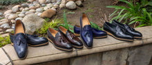 Load image into Gallery viewer, Calfskin Slip-On Tasseled Loafer Navy
