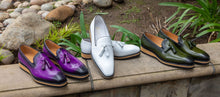 Load image into Gallery viewer, Calfskin Slip-On Tasseled Loafer White
