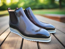 Load image into Gallery viewer, Burnished Calfskin Slip-On Boot Brown

