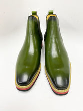 Load image into Gallery viewer, Burnished Calfskin Slip-On Boot Olive
