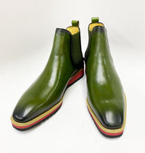 Load image into Gallery viewer, Burnished Calfskin Slip-On Boot Olive
