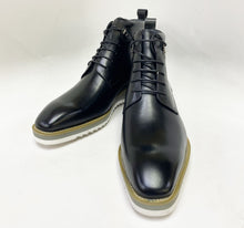 Load image into Gallery viewer, Burnished Calfskin Lace-Up Boot Black
