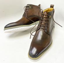 Load image into Gallery viewer, Burnished Calfskin Lace-Up Boot Brown
