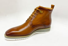 Load image into Gallery viewer, Burnished Calfskin Lace-Up Boot Cognac
