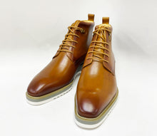 Load image into Gallery viewer, Burnished Calfskin Lace-Up Boot Cognac
