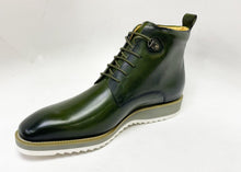 Load image into Gallery viewer, Burnished Calfskin Lace-Up Boot Hunter Green
