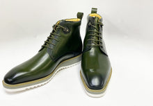 Load image into Gallery viewer, Burnished Calfskin Lace-Up Boot Hunter Green
