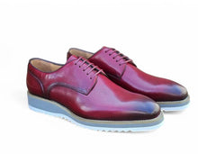 Load image into Gallery viewer, Burnished Calfskin Lace-Up Shoe Burgundy
