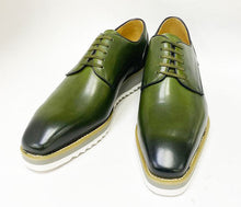 Load image into Gallery viewer, Burnished Calfskin Lace-Up Shoe Green

