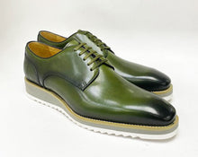 Load image into Gallery viewer, Burnished Calfskin Lace-Up Shoe Green
