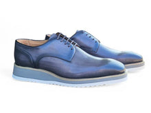 Load image into Gallery viewer, Burnished Calfskin Lace-Up Shoe Grey
