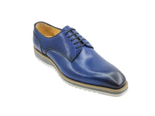 Load image into Gallery viewer, Burnished Calfskin Lace-Up Shoe Navy
