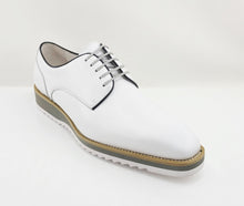 Load image into Gallery viewer, Burnished Calfskin Lace-Up Shoe White
