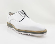 Load image into Gallery viewer, Burnished Calfskin Lace-Up Shoe White
