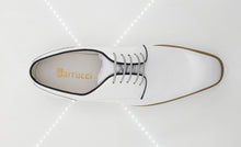 Load image into Gallery viewer, Burnished Calfskin Lace-Up Shoe White
