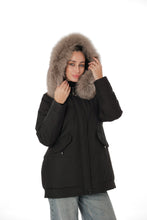 Load image into Gallery viewer, Genuine Polar Fox Camel Wool Blend Coat
