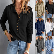 Load image into Gallery viewer, Women's Loose Fit Long Sleeve Knit Top – Button Detail, S–5XL
