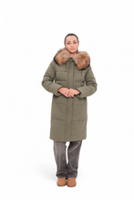 Load image into Gallery viewer, Genuine Fur Trim Bio-Down Fill Coat
