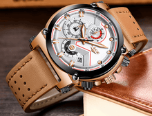Load image into Gallery viewer, Men's Waterproof Modern Watch With Leather Belts, Stainless Steel Case Excellent Look Perfect Gift
