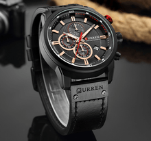 Load image into Gallery viewer, Men's Waterproof Elegant Sport Watch With Chronometers Day View, Leather  Belts And Hardlex Scratch Resistant Glass Perfect Gift For Him
