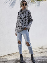 Load image into Gallery viewer, High Neck Leopard Print Sweater
