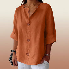 Load image into Gallery viewer, Women's V-Neck Buttoned Blouse

