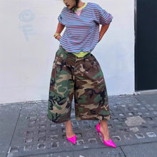 Load image into Gallery viewer, Women's Wide-Leg Cargo-Style Pants with Zipper &amp; Button Detail
