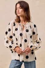 Load image into Gallery viewer, BiBi Polka Dot Exaggerated Balloon Sleeves Blouse
