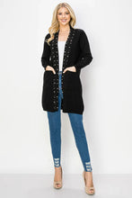 Load image into Gallery viewer, Joh Serra Knitted Sweater Cardigan with Pearls &amp; Sparkles 52326SW
