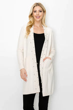 Load image into Gallery viewer, Joh Serra Knitted Sweater Cardigan with Pearls &amp; Sparkles 52326SW
