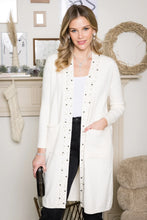 Load image into Gallery viewer, Joh Serra Knitted Sweater Cardigan with Pearls &amp; Sparkles 52326SW
