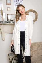 Load image into Gallery viewer, Joh Serra Knitted Sweater Cardigan with Pearls &amp; Sparkles 52326SW
