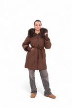 Load image into Gallery viewer, Genuine Fur Trim Down Fill Coat
