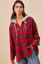 Load image into Gallery viewer, BiBi Brushed Plaid Hooded Jacket
