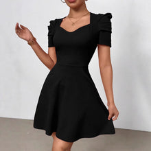 Load image into Gallery viewer, Women's Boat Neck High-Waist Mini Dress – Zipper Patchwork
