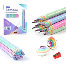 Load image into Gallery viewer, ECOTREE 24-Pack Rainbow Woodless Pencils – Eco-Friendly #2 HB Pre-Sharpened School &amp; Office Pencils Made from Recycled Paper, Non-Toxic &amp; Lead-Free
