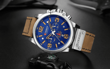Load image into Gallery viewer, Retro  Waterproof Watch With Chronometers Steel Case And Leather Belts Unique Design Excellent Look Perfect Gift For Your Man
