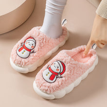 Load image into Gallery viewer, Cute Snowman Slippers Winter Indoor Household Warm Plush Thick-Soled Anti-slip Couple Home Slipper Soft Floor Bedroom House Shoes
