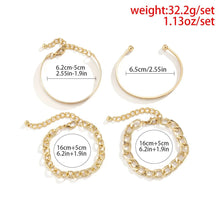 Load image into Gallery viewer, Simple And Smooth C-shaped Hollow Chain Bracelet Set
