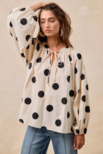 Load image into Gallery viewer, BiBi Polka Dot Exaggerated Balloon Sleeves Blouse
