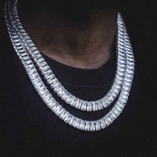 Load image into Gallery viewer, Men's Hip-Hop Zirconia Necklace in Copper Alloy Rectangular Design
