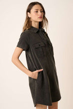 Load image into Gallery viewer, Button Detail Collared Neck Short Sleeve Shirt Dress For Women – Casual, Chic and Versatile Wardrobe Essential
