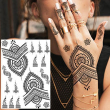 Load image into Gallery viewer, 53 Sheets Black Lace Temporary Tattoos Sticker Butterfly Flower Fake Tatoo Sticker Sexy  Black Henna Temporary Tattoos For Women
